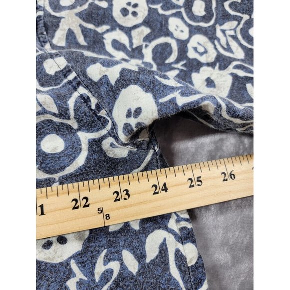90s Vintage Bugle Boy Blue Button-Down Shirt floral Hawaiian Mens Size Large - Picture 2 of 6